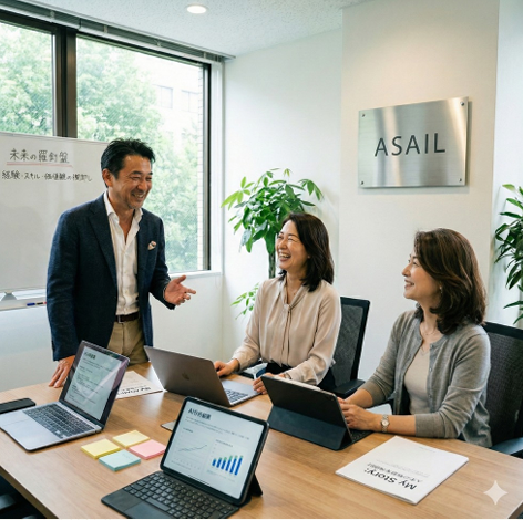 ASAILオフィスでのミーティング風景