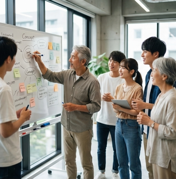 世代を超えたワークショップの様子