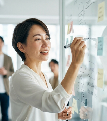 目標を計画する女性